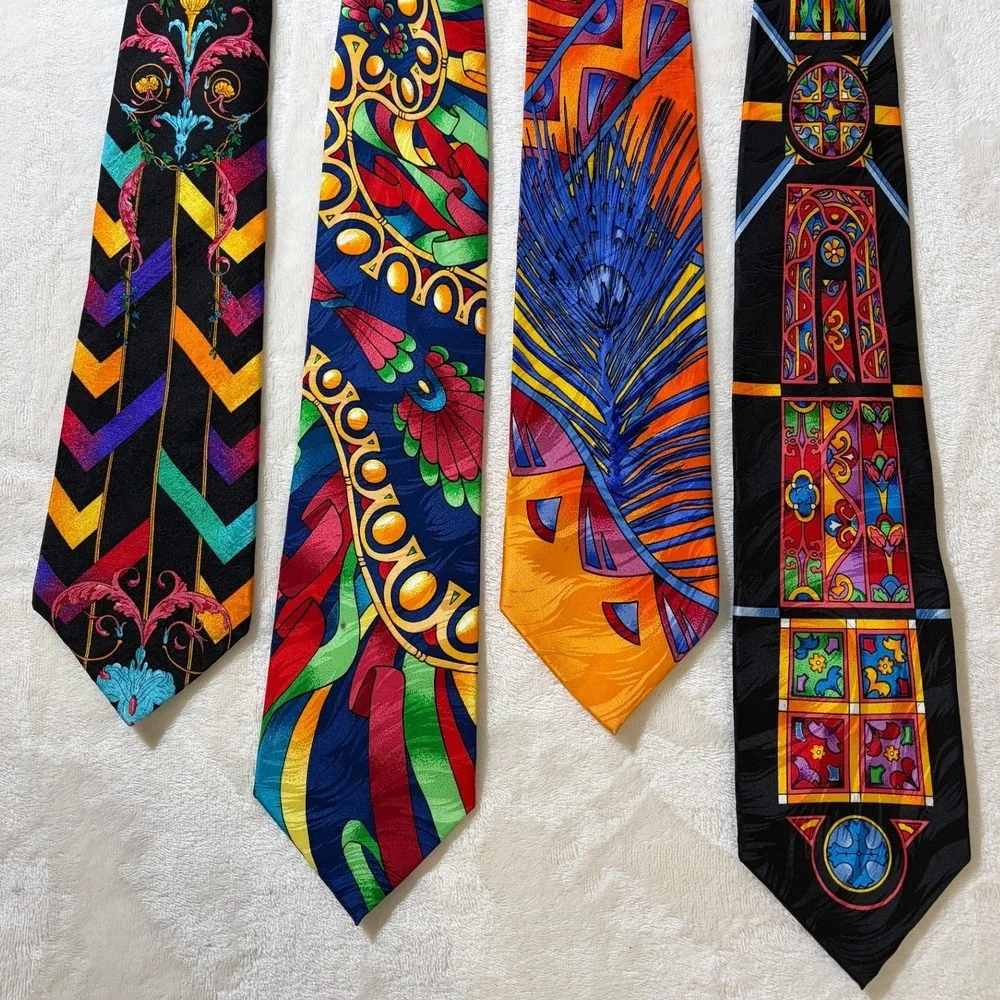 Rush Limbaugh Multicolor Vintage No Boundaries Collection Silk Tie Set Excellent